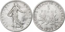 World Coins - France, 1 Franc, Semeuse, 1903, Paris, Silver, , Gadoury:467, KM:844.1