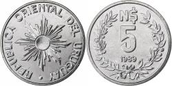 World Coins - Uruguay, 5 Nuevo Pesos, 1989, Pessac, Stainless Steel, , KM:92