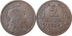 World Coins - France, 2 Centimes, Daniel-Dupuis, 1914, Paris, Bronze, , Gadoury:107