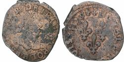 World Coins - France, Henri III, Double Tournois, 1579, La Rochelle, Copper,