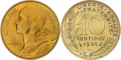 World Coins - France, 10 Centimes, Marianne, 1980, Monnaie de Paris, BU, Aluminum-Bronze