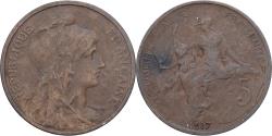 World Coins - France, 5 Centimes, Daniel-Dupuis, 1917, Paris, Bronze, , Gadoury:165