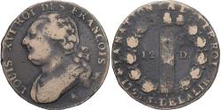 World Coins - France, 12 Deniers, 12 deniers françois, 1793 - An 5, Paris, Bronze,