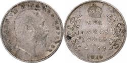 World Coins - India-British, Edward VII, 2 Annas, 1910, Calcutta, Silver, , KM:505