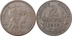 World Coins - France, 2 Centimes, Daniel-Dupuis, 1912, Paris, Bronze, , Gadoury:107