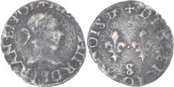 World Coins - Coin, France, Denier Tournois, n.d. (1578-1580), Troyes, Rare,