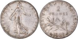 World Coins - Coin, France, Semeuse, 2 Francs, 1905, Paris, , Silver, KM:845.1
