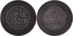 World Coins - Coin, Morocco, 'Abd al-Aziz, 5 Mazunas, 1903/AH1321, Birmingham,
