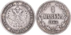 World Coins - Coin, Finland, Alexander II, Markka, 1866, Helsinki, , Silver, KM:3.1