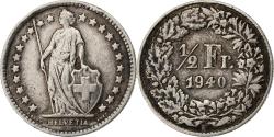World Coins - Switzerland, 1/2 Franc, 1940, Bern, Silver, , KM:23