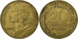 World Coins - France, 20 Centimes, Marianne, 1966, Paris, Aluminum-Bronze,