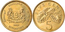 World Coins - Coin, Singapore, 5 Cents, 2009, Singapore Mint, , Aluminum-Bronze