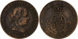World Coins - Spain, Isabel II, 2-1/2 Centimos, 1867, Madrid, Bronze, , KM:634