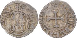 World Coins - Coin, Duché de Bretagne, François Ier, 1/2 blanc à la targe, 1442-1450