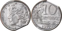 World Coins - Coin, Brazil, 10 Centavos, 1977, Error straight clip, , Stainless