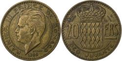 World Coins - Monaco, Rainier III, 20 Francs, Vingt, 1950, Aluminum-Bronze,