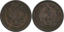 World Coins - Austria, Franz Joseph I, 4 Kreuzer, 1861, Kremnica, Copper, , KM:2194