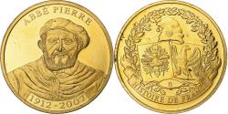 World Coins - France, Medal, L'Abbé Pierre, 2007, Copper Gilt,
