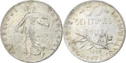 World Coins - France, 50 Centimes, Semeuse, 1918, Paris, Silver, , Gadoury:420