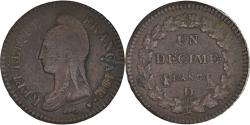 World Coins - Coin, France, Dupré, Decime, AN 7, Lyon, , Bronze, KM:644.5