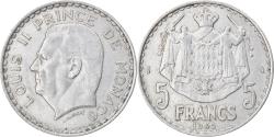 World Coins - Coin, Monaco, Louis II, 5 Francs, 1945, Paris, , Aluminum, KM:122