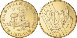 World Coins - Lithuania, Fantasy euro patterns, 20 Euro Cent, 2003, , Bi-Metallic