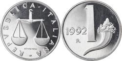 World Coins - Coin, Italy, Lira, 1992, Rome, Proof, , Aluminum, KM:91