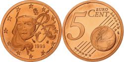 World Coins - France, 5 Euro Cent, Proof, 1999, Monnaie de Paris, Copper Plated Steel