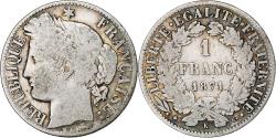 World Coins - France, Franc, Cérès, 1871, Bordeaux, Silver, , Gadoury:465, KM:822.2