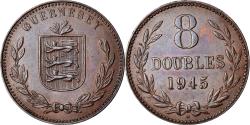 World Coins - Coin, Guernsey, 8 Doubles, 1945, Heaton, Birmingham, , Bronze, KM:14