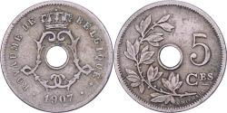 World Coins - Belgium, Leopold II, 5 Centimes, 1907, Brussels, Copper-nickel, , KM:54