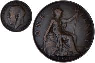 World Coins - Great Britain, George V, Penny, 1921, Bronze, , KM:810