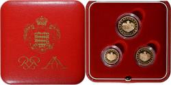 World Coins - Monaco, Rainier III, Coffret 1,2 et 5 c., Proof, 2005, MDP, Copper Plated Steel