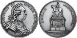 World Coins - France, Medal, Louis XV, Statue équestre, place Louis XV, 1976, Silvered bronze