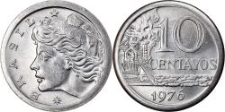 World Coins - Coin, Brazil, 10 Centavos, 1976, error broadstruck, , Stainless Steel