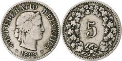 World Coins - Switzerland, 5 Rappen, Libertas, 1893, Bern, Copper-nickel, , KM:26