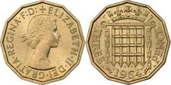 World Coins - Great Britain, Elizabeth II, 3 Pence, 1964, Nickel-brass, , KM:900