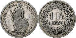 World Coins - Switzerland, Franc, 1880, Bern, Silver, , KM:24