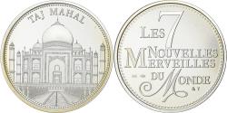 World Coins - France, Medal, Merveilles du monde, Taj Mahal, Silver,