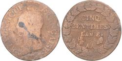 World Coins - Coin, France, Dupré, 5 Centimes, AN 8, Metz, , Copper, Gadoury:126a