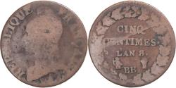 World Coins - Coin, France, Dupré, 5 Centimes, AN 8/5, Strasbourg, , Copper