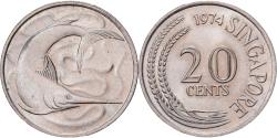 World Coins - Coin, Singapore, 20 Cents, 1974, Singapore Mint, , Copper-nickel, KM:4