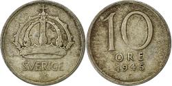 World Coins - Sweden, Gustaf V, 10 Öre, 1945, Silver, , KM:813