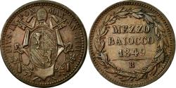 World Coins - Coin, ITALIAN STATES, PAPAL STATES, Pius IX, Mezzo (1/2) Baiocco, 1849, Roma