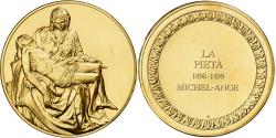 World Coins - France, Medal, La Pieta, Michel-Ange, Gilt Bronze,