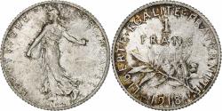 World Coins - France, Franc, Semeuse, 1918, Paris, Silver,