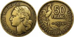 World Coins - France, 50 Francs, Guiraud, 1954, Beaumont - Le Roger, Aluminum-Bronze