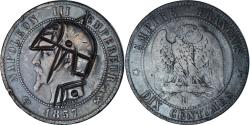 World Coins - Coin, France, Napoléon III, 10 Centimes, 1857 (1871), Rouen, Satirique