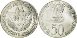 World Coins - INDIA-REPUBLIC, 50 Rupees, 1974, Mumbai, Bombay, , Silver, KM:255