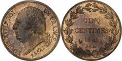 World Coins - France, Louis XVIII, 5 Centimes, 1821, Paris, Pattern, Bronze,